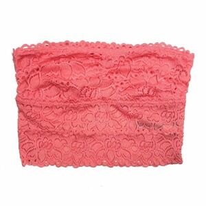 Aerie Bra Womens XS Orange‎ Lace Longline Bandeau Strapless Lingerie